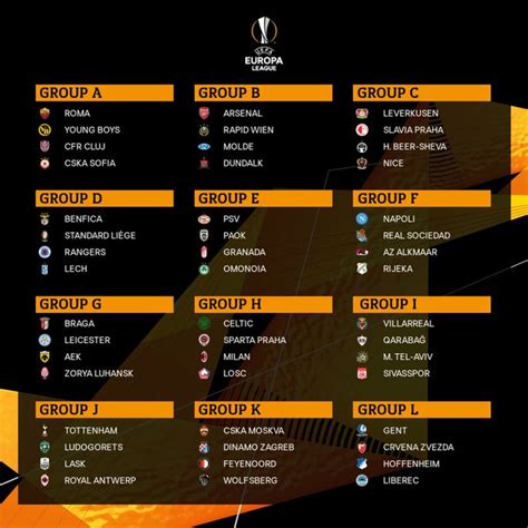 uefa europa league group standings